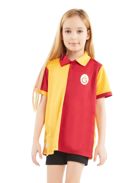 Galatasaray Orijinal Lisanslı Polo Yaka Çocuk T-Shirt + Bileklik + Atkı Set Hediyelik Ahşap Kutulu - 7