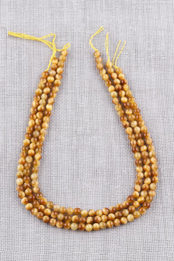 Sarı Kaplan Gözü Doğal Taş Dizi 6 mm Küre Kesim ürün görseli