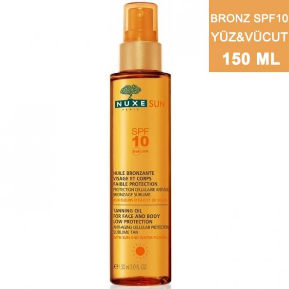 Nuxe Sun Huile SPF10 Bronzlaştırıcı Yüz Ve Vücut Yağı 150ml