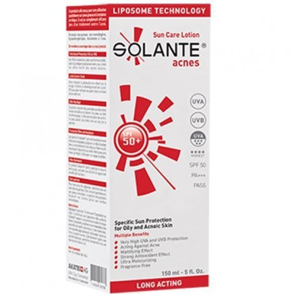 Solante Acnes Lotion Spf 50 150 ml ( Akne ve Sivilce )