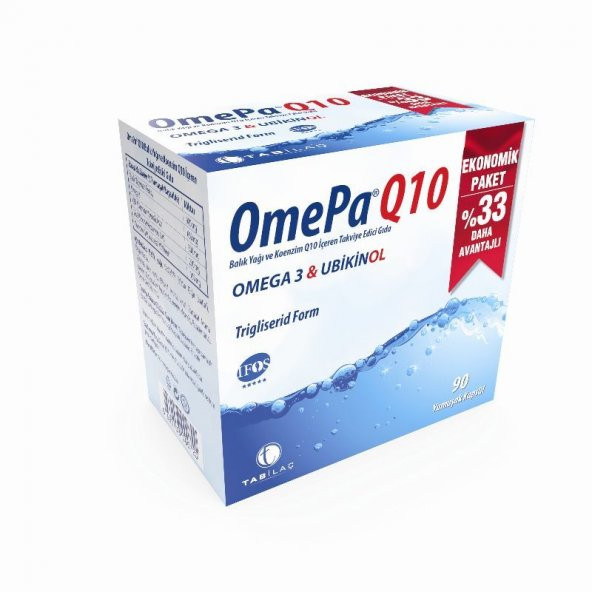 OmePa Q10 Omega 3 Ubiquinol 90 Kapsül