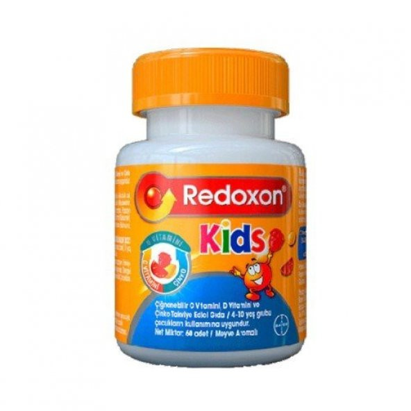 Redoxon Kids C Vitamini D Vitamini ve Çinko İçeren Çiğnenebilir Tablet 60 Adet