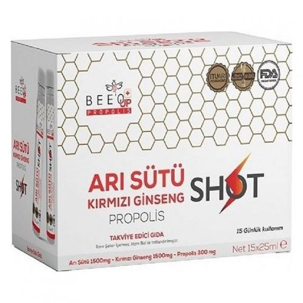 Bee o Up Arı Sütü Kırmızı Ginseng Propolis 15x25 ml Shot