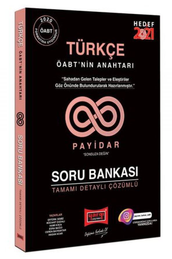Yargı Yayınları Türkçe ÖabtNin Anahtarı Payidar Tamamı Detaylı Çözümlü Soru Bankası - 1