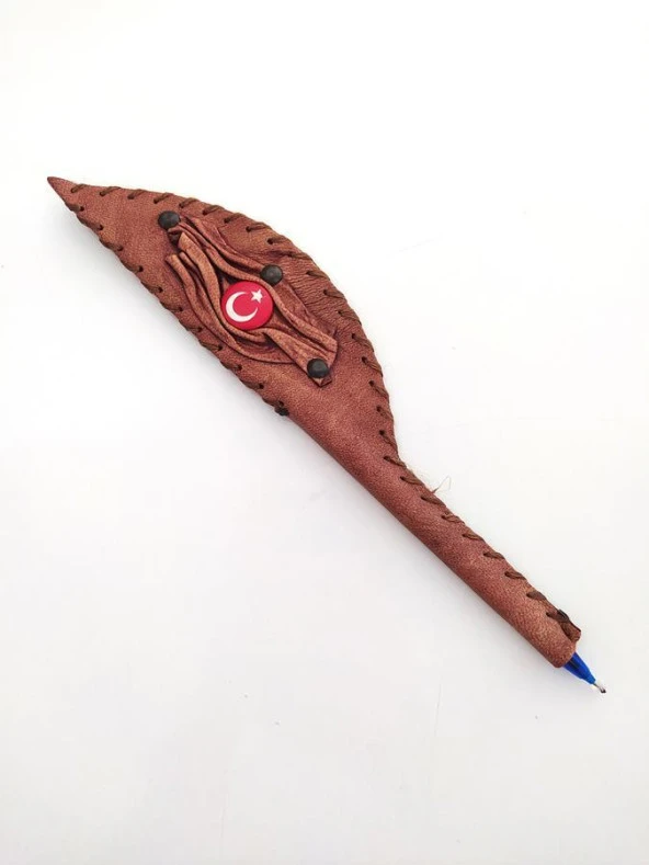 Deri Türk Bayraklı Tükenmez Kalem - 3