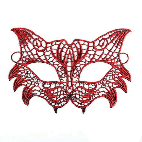 Kırmızı Dantel Masquerade Maskesi 8 No TdrTR