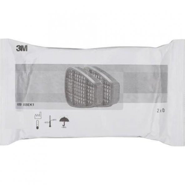 3M 6059 Abek1 Asit,Amonyak Gazı Ve Buhar Filtre 5 Çift - 7