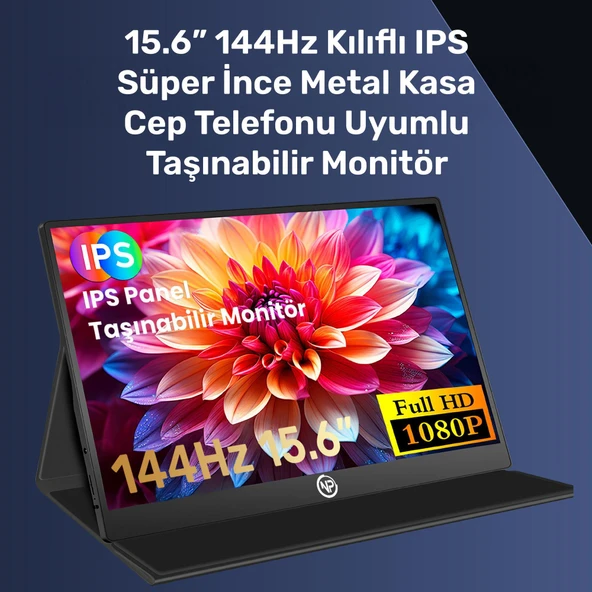 NPO NPM6144 15.6" FHD 5ms144Hz Type-C Telefon&Oyun Konsolu Uyumlu Metal Kasa Taşınabilir Monitör - 4