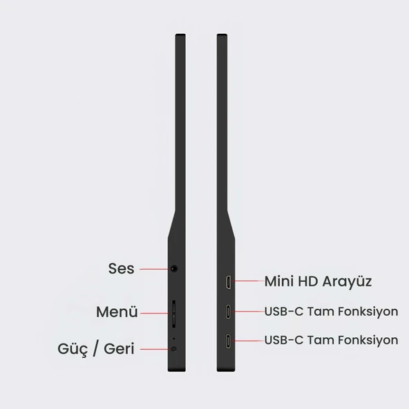 NPO NPM6144 15.6" FHD 5ms144Hz Type-C Telefon&Oyun Konsolu Uyumlu Metal Kasa Taşınabilir Monitör - 9