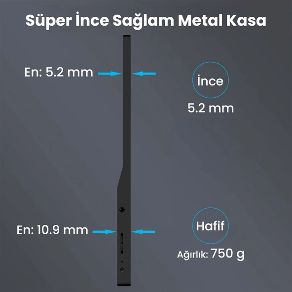 NPO NPM6144 15.6" FHD 5ms144Hz Type-C Telefon&Oyun Konsolu Uyumlu Metal Kasa Taşınabilir Monitör - 6