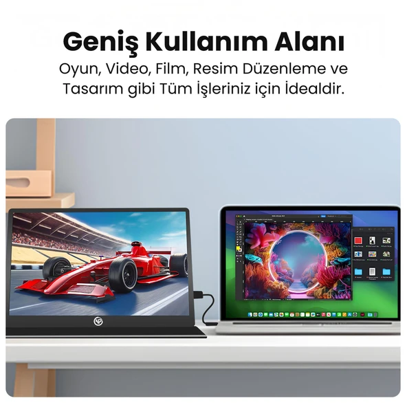 NPO NPM6144 15.6" FHD 5ms144Hz Type-C Telefon&Oyun Konsolu Uyumlu Metal Kasa Taşınabilir Monitör - 11