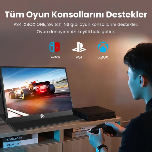 NPO NPM6144 15.6" FHD 5ms144Hz Type-C Telefon&Oyun Konsolu Uyumlu Metal Kasa Taşınabilir Monitör - 8