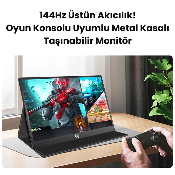 NPO NPM6144 15.6" FHD 5ms144Hz Type-C Telefon&Oyun Konsolu Uyumlu Metal Kasa Taşınabilir Monitör - 2