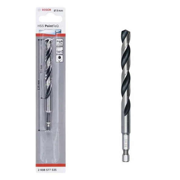 Bosch Pointteq Altıgen Şaftlı Hss Matkap Ucu 9 mm