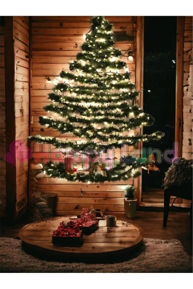 HAPPYLAND Yılbaşı Dekoratif Peri Led Garland Çam Ağaçı Dalı Sarmaltel Işıklı Yeni Yıl 5 M Günışığı Ledli - 3