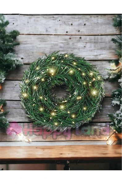 HAPPYLAND Yılbaşı Dekoratif Peri Led Garland Çam Ağaçı Dalı Sarmaltel Işıklı Yeni Yıl 5 M Günışığı Ledli - 4