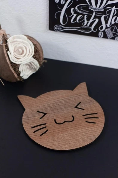 AMAGOOD 3'lü Ahşap Bardak, Fincan Altlığı Seti - 3