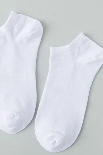 FRESH 10 Çift Kadın Düz Beyaz Bilek Boy Patik Çorap Spor Ayakkabısı Çorabı 10 Adet - 3