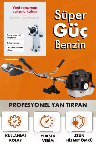 Assur 52 Cc Yan Tipi Benzinli Ot Çalı Çim Biçme Tırpanı - 2
