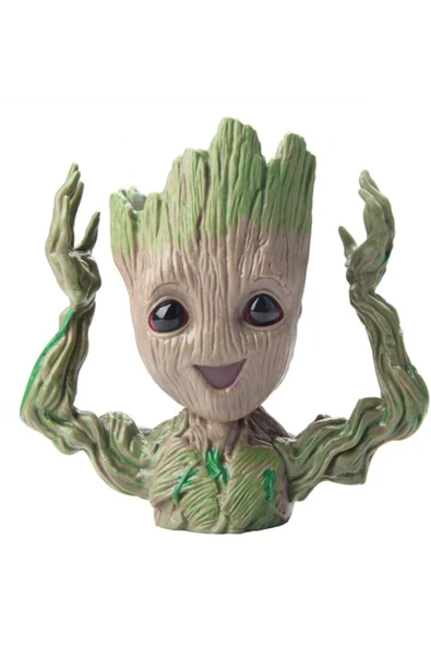 HAPPENS Galaksinin Koruyucuları Baby Groot Figür Eller Havada Saksı Kalemlik Orijinal Ürün Kırılmaz - 2