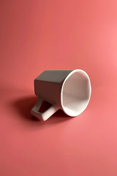 Köşeli Kupa - Seramik Bisküvi 27'li (Ham Ürün) - Resim 2