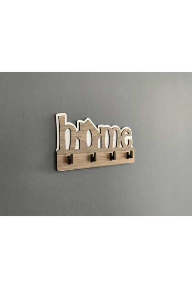 STEP AND MAKER Home Ahşap Duvar Dekoru Anahtar Askısı - 2