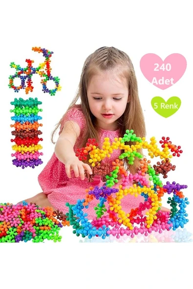 HAPPENS 240 Adet 5 Renk Molekül İnşaa Seti Yaratıcı Oyuncak Kar Tanesi Yapı Taşları (Yeni Versiyon) ürün görseli 1