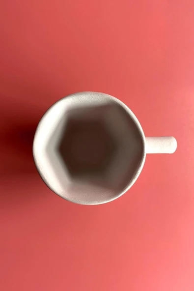 Köşeli Kupa - Seramik Bisküvi 27'li (Ham Ürün) - Resim 4