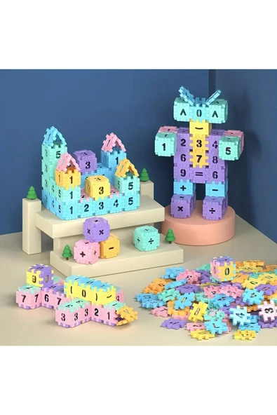 HAPPENS Puzzle Akıllı Sayılar 400 Parça Rakamlı Eğitici Yapı Taşları Oyuncak Plus Plus Blockland - 2