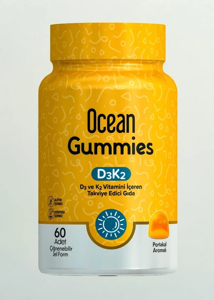 Ocean Gummies Vitamin D3K2 60 Çiğnenebilir Form8697595874097