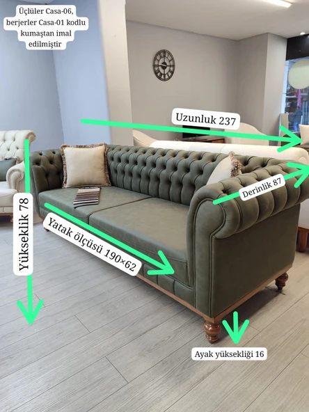 İtalyan Chester Koltuk Takımı - Resim 5