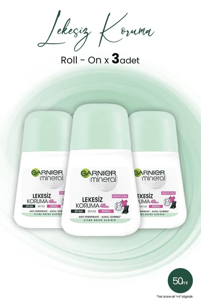 Garnier Mineral 48H Lekesiz Koruma Çiçeksi Koku Roll-On 50 ml x 3 Adet ürün görseli