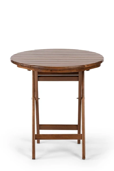 Buzludja Katlanır Masa 90 - Bahçe, Balkon, Teras, Yuvarlak Ahşap Masa - 2