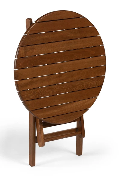 Buzludja Katlanır Masa 90 - Bahçe, Balkon, Teras, Yuvarlak Ahşap Masa - 3