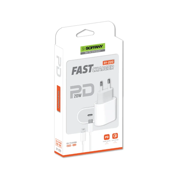 Sy-220 20W PD iOS Şarj Seti + Lightning Kablo - Resim 2