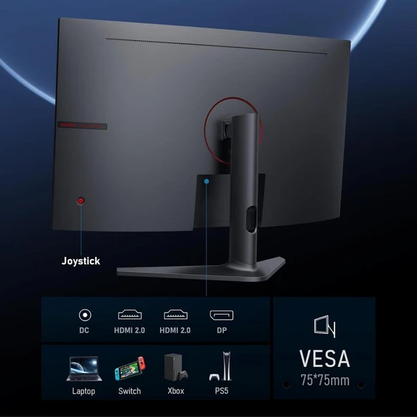 Koorui 31.5" 32E6QC 170Hz 1ms VA QHD (HDMI, DisplayPort) Curved Gaming Monitör - 7