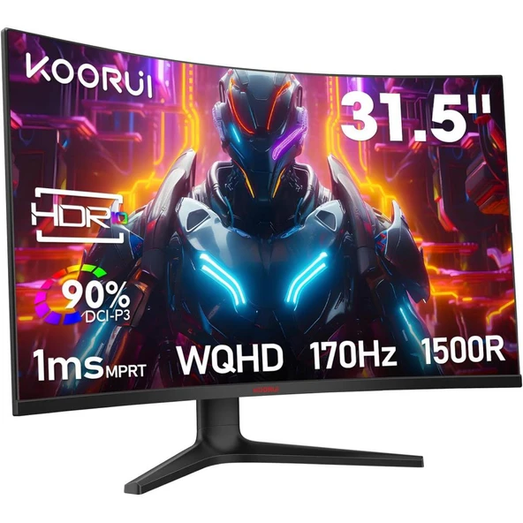 Koorui 31.5" 32E6QC 170Hz 1ms VA QHD (HDMI, DisplayPort) Curved Gaming Monitör - 2