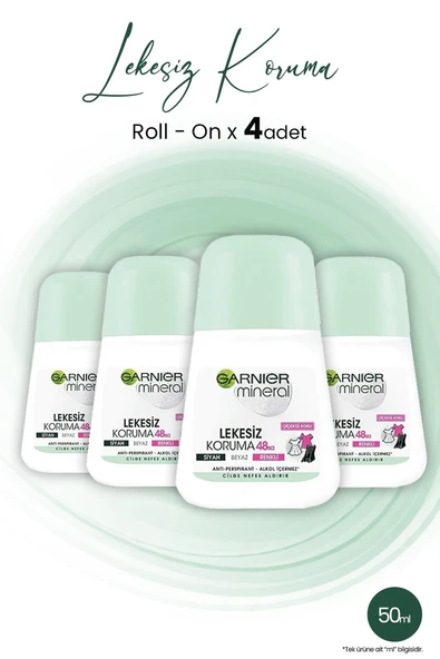 Garnier Mineral 48H Lekesiz Koruma Çiçeksi Koku Roll-On 50 ml x 4 Adet ürün görseli