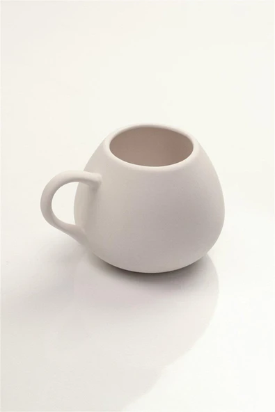 Damla Kahve Kupası - Seramik Bisküvi 8'li (Ham Ürün) - 3