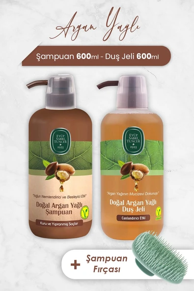 Eyüp Sabri Tuncer Argan Yağlı Şampuan, Duş Jeli ve Şampuan Fırçası - 1