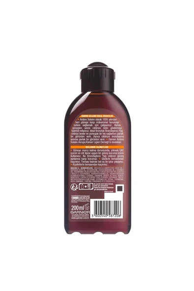 Garnier Ambre Solaire Bronzlaştırıcı Yağ Hindistan Cevizi 200 ml - Resim 3