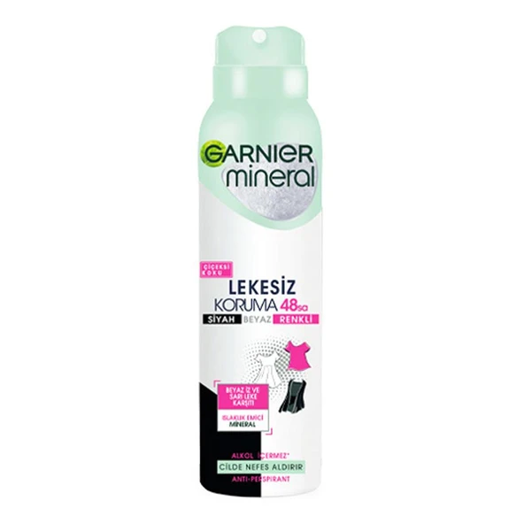Garnier Mineral 48 Saat Lekesiz Koruma Çiçeksi Sprey Deodorant 150 ML ürün görseli