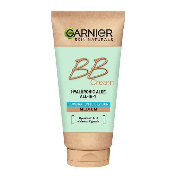 Garnier BB Krem Hyaluronic Aloe Yağlı Karma Ciltler Orta Ton 50 ml