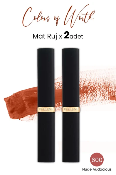 Loreal Paris Color Riche Colors Of Worth Intense Volume Matte Ruj - 600 Nude Audacious x 2 Adet