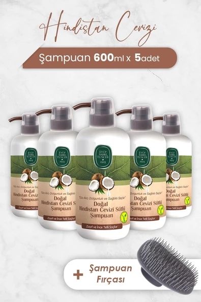 Eyüp Sabri Tuncer Doğal Hindistan Cevizi Sütlü Şampuan 600 ml ürün görseli
