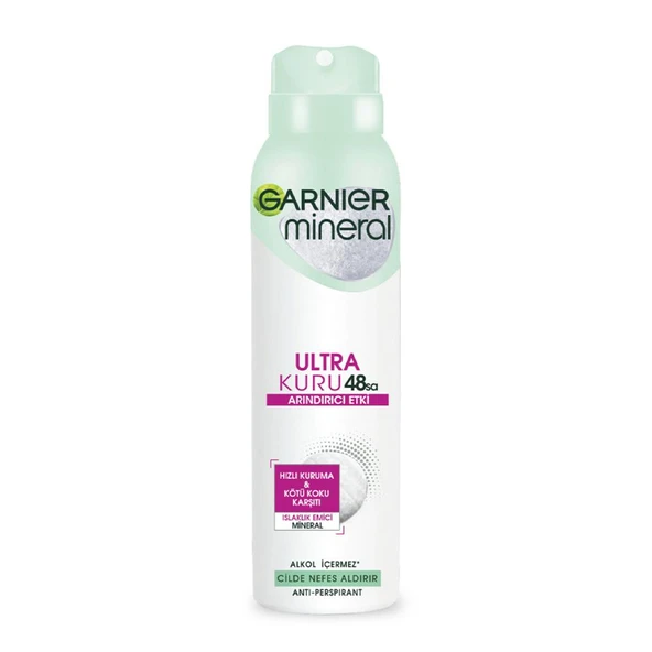 Garnier Mineral 48 Saat Ultra Kuru Sprey Deodorant 150 ML