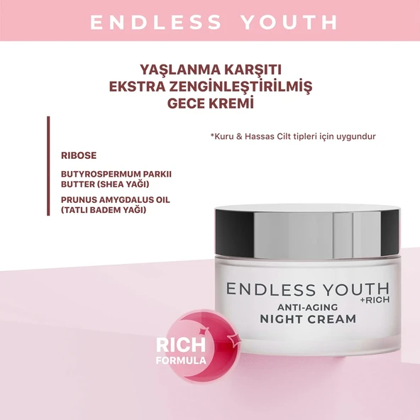 Sheida Endless Youth Yaşlanma Karşıtı Ekstra Zenginleştirilmiş Gece Kremi 50 ml - Kuru & Hassas Ciltler - 2