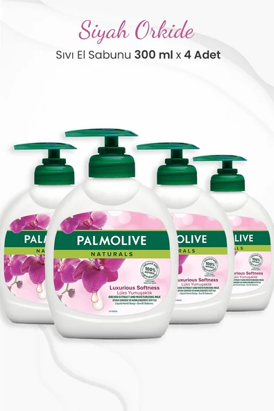 Palmolive Naturals Siyah Orkide Lüks Yumuşaklık Sıvı Sabun 300 ml x 4 Adet ürün görseli