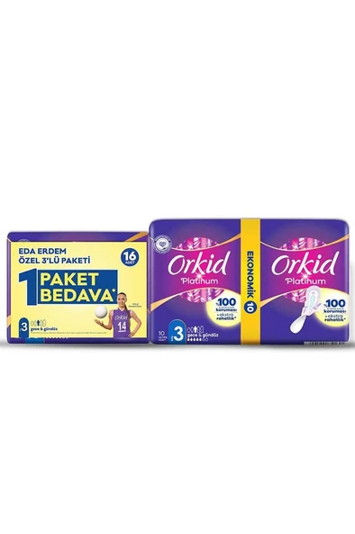Orkid Platinum Trio Gece 16'lı Hijyenik Ped