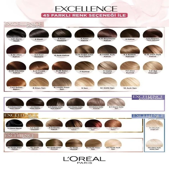 Loreal Paris Excellence Cool Creme Saç Boyası 3.11 Ekstra Küllü Koyu Kahve - 6